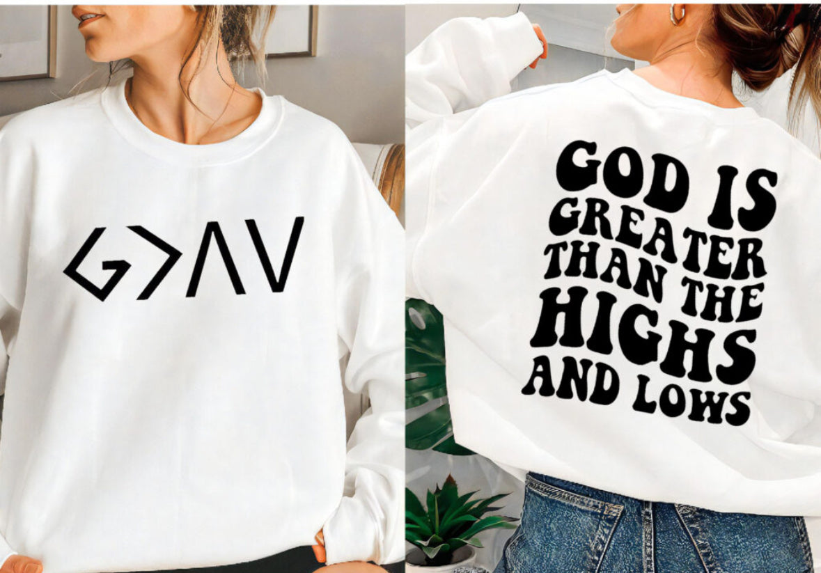 God is Greater than Highs and Lows Screen Print Transfer