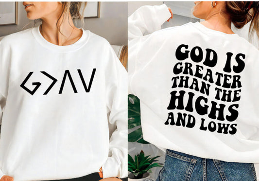 God is Greater than Highs and Lows Screen Print Transfer