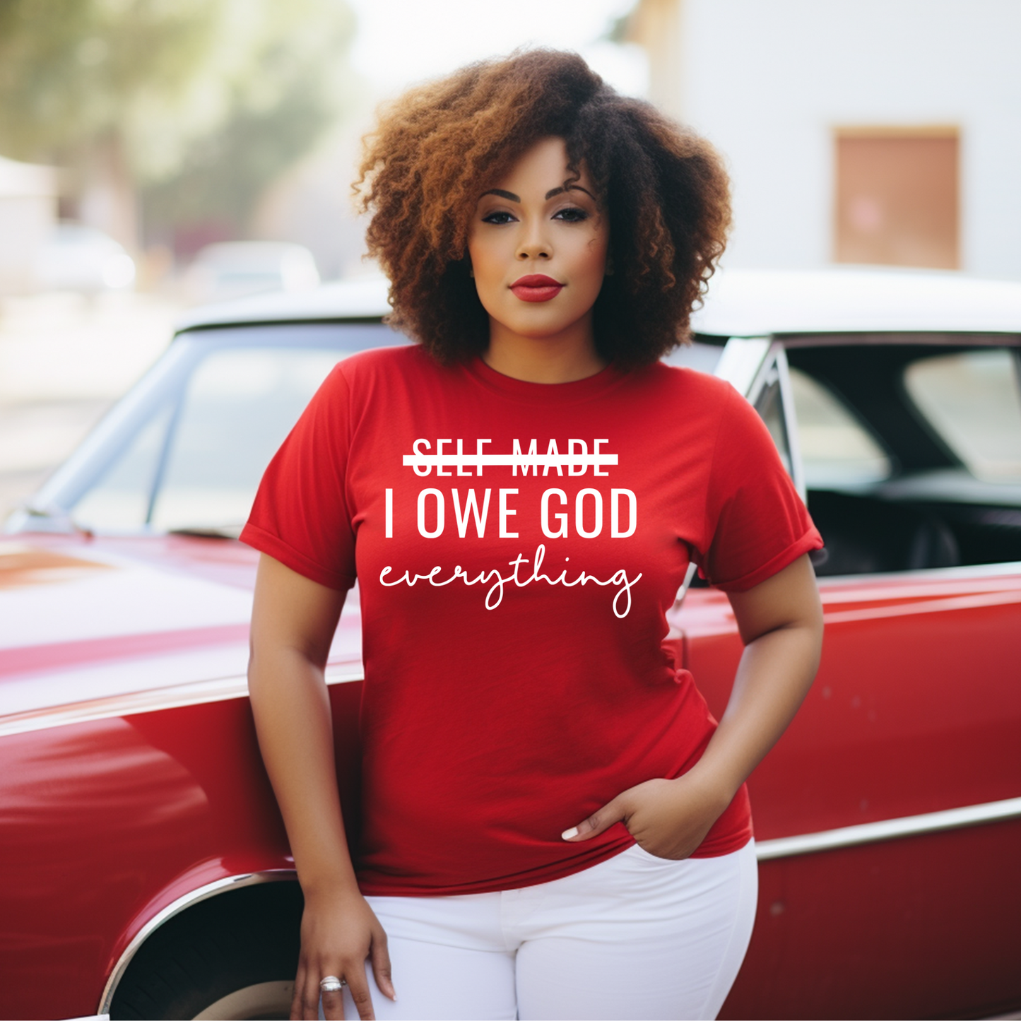 Self Made I Owe God Black T-Shirt